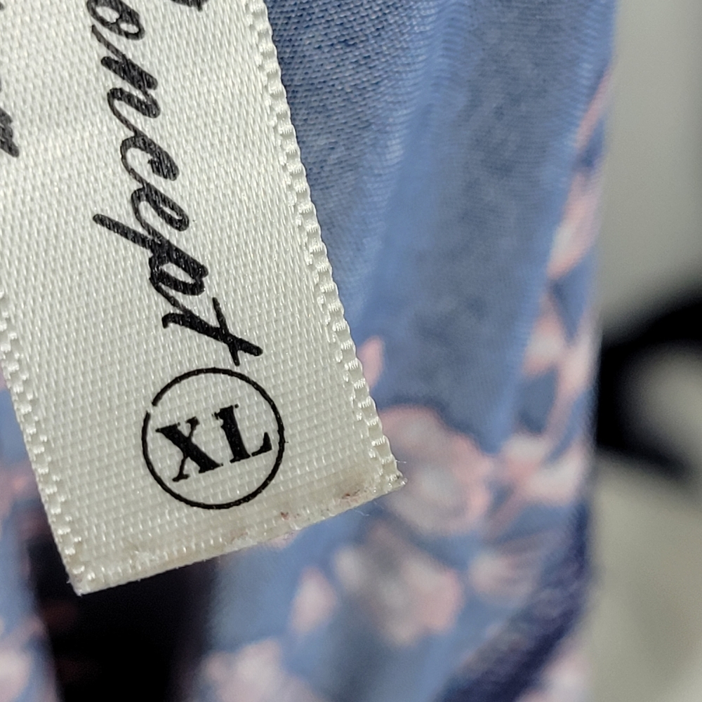 PerSeption Concept Navy/Orange/White Paisley Ladder Cut Shoulders Size XLarge - Picture 8 of 9